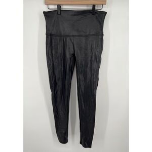 SPANX  Faux Leather Leggings in Black Stretch XL Petite